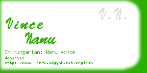 vince nanu business card